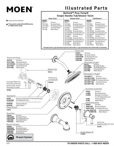 Moen T2312EPORB Belfield PosiTemp One-Function Shower Trim Kit Oil-Rubbed Bronze