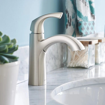 Moen Lindor 84505SRN Brushed Nickel High Arc Bathroom Faucet New