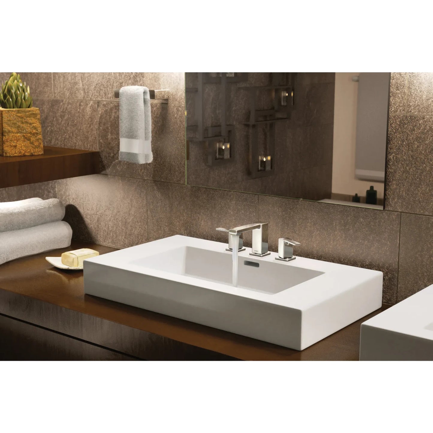Moen TVS6721 90 Degree Two-Handle High Arc Bathroom Faucet Chrome