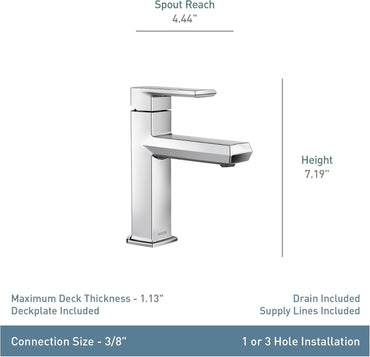 MOEN Neese 84784 4 in. Single Handle Bathroom Faucet in Chrome + Drain Assembly