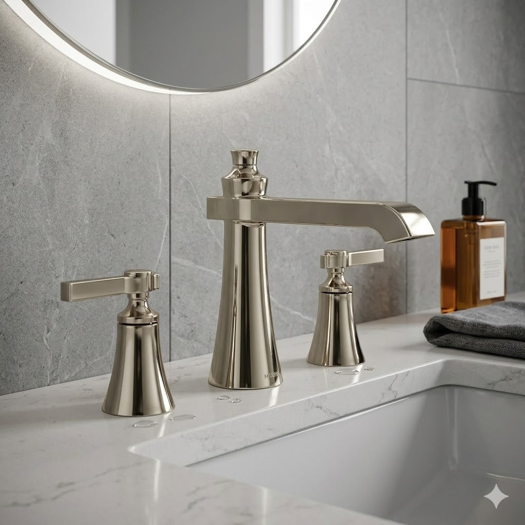 Moen TS926NL Flara Roman Tub Faucet Two Handle High Arc Polished Nickel