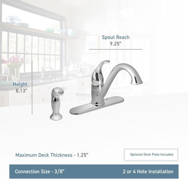 Moen 7840 Camerist Single Handle Kitchen Faucet Chrome Low Arc