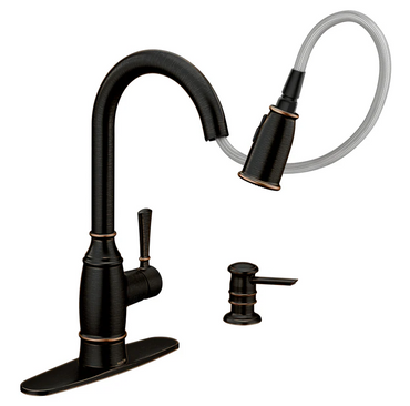 Moen 87791BRB Noell Kitchen Faucet Mediterranean Bronze Pulldown High Arc New
