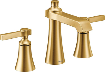 Moen TVS6984BG Flara Brushed Gold High Arc Two-Handle Bathroom Faucet — view 3