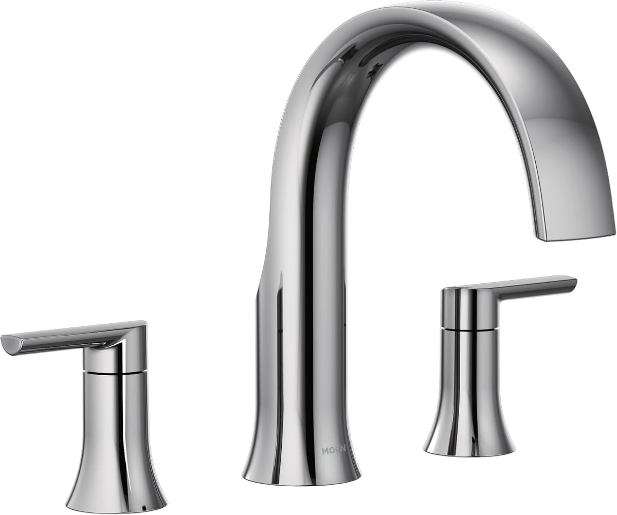 Moen TS983 Doux Chrome Two-Handle Non-Diverter Roman Tub Faucet — view 3