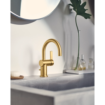 Moen 6221BG Cia Brushed Gold One-Handle High Arc Bathroom Faucet