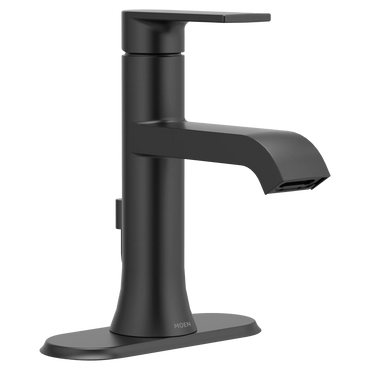 Moen 6706BL Genta Matte Black LX One-Handle High Arc Bathroom Faucet