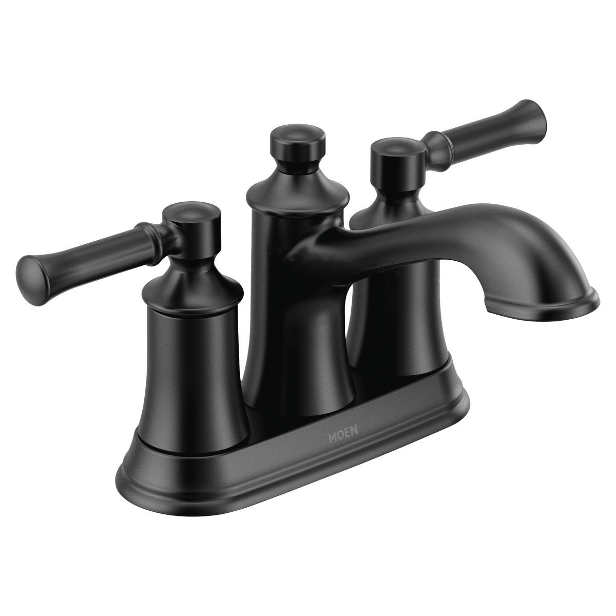 Moen 6802BL Dartmoor Matte Black Two-Handle High Arc Bathroom Faucet