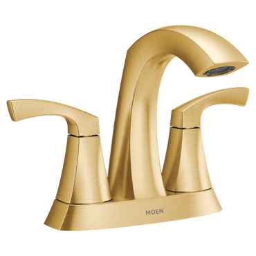 Moen 84506BG Lindor Brushed Gold Two-Handle High Arc Bathroom Faucet