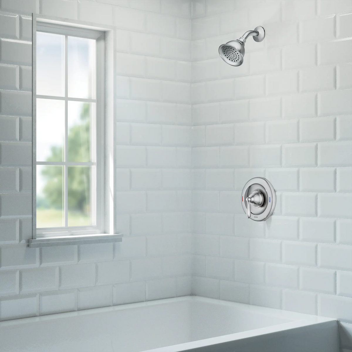Moen 82495C Caldwell Shower Faucet Set Chrome Posi-Temp Trim WaterSense - 2