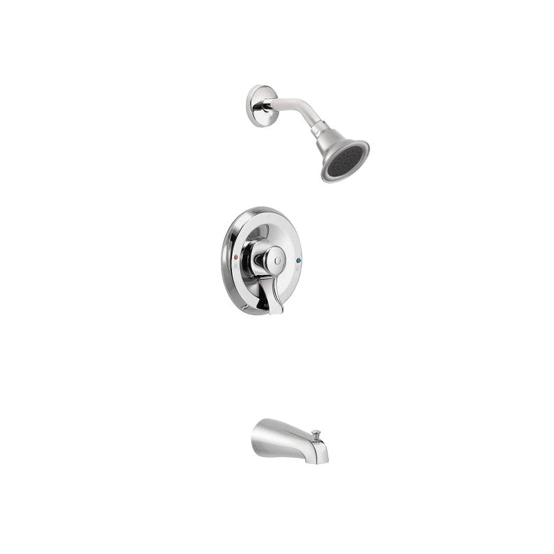 Moen 8389 Commercial Chrome Posi-Temp Tub and Shower Faucet Kit - 1