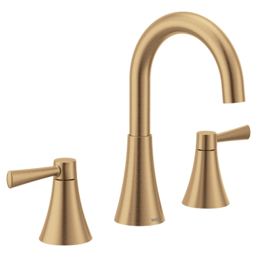 Moen 84023BZG Ronan Bronzed Gold Two-Handle High Arc Widespread Bathroom Faucet - 1