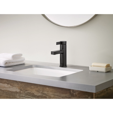 Moen 84774BL Beric Matte Black Bathroom Faucet Single Handle Deckplate - 2