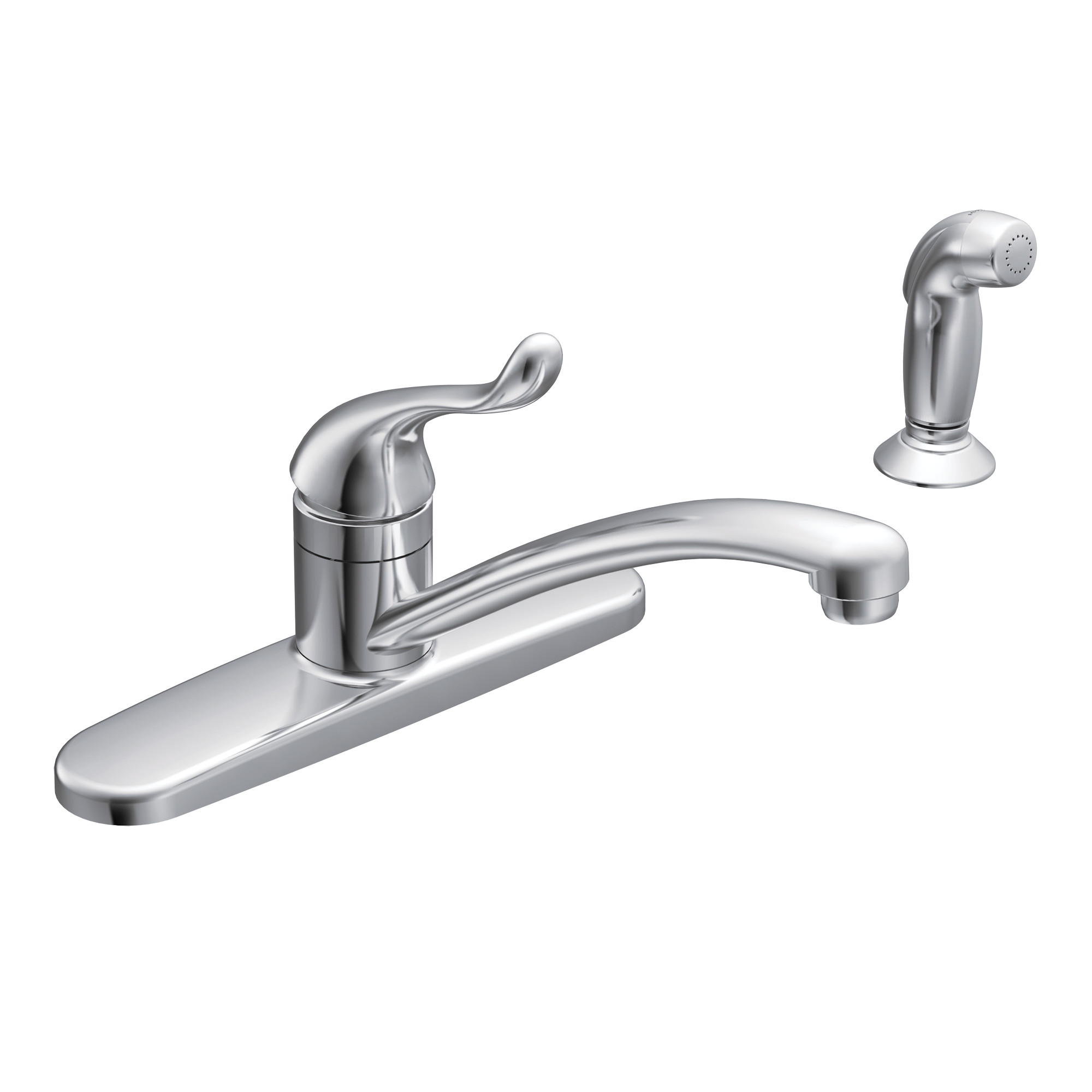 Moen CA87530 Adler Chrome One Handle Kitchen Faucet Side Spray Low Arc - 1