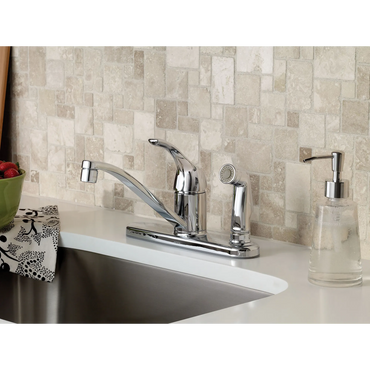 Moen CA87554C Adler Chrome One Handle Kitchen Faucet Side Spray Low Arc - 2
