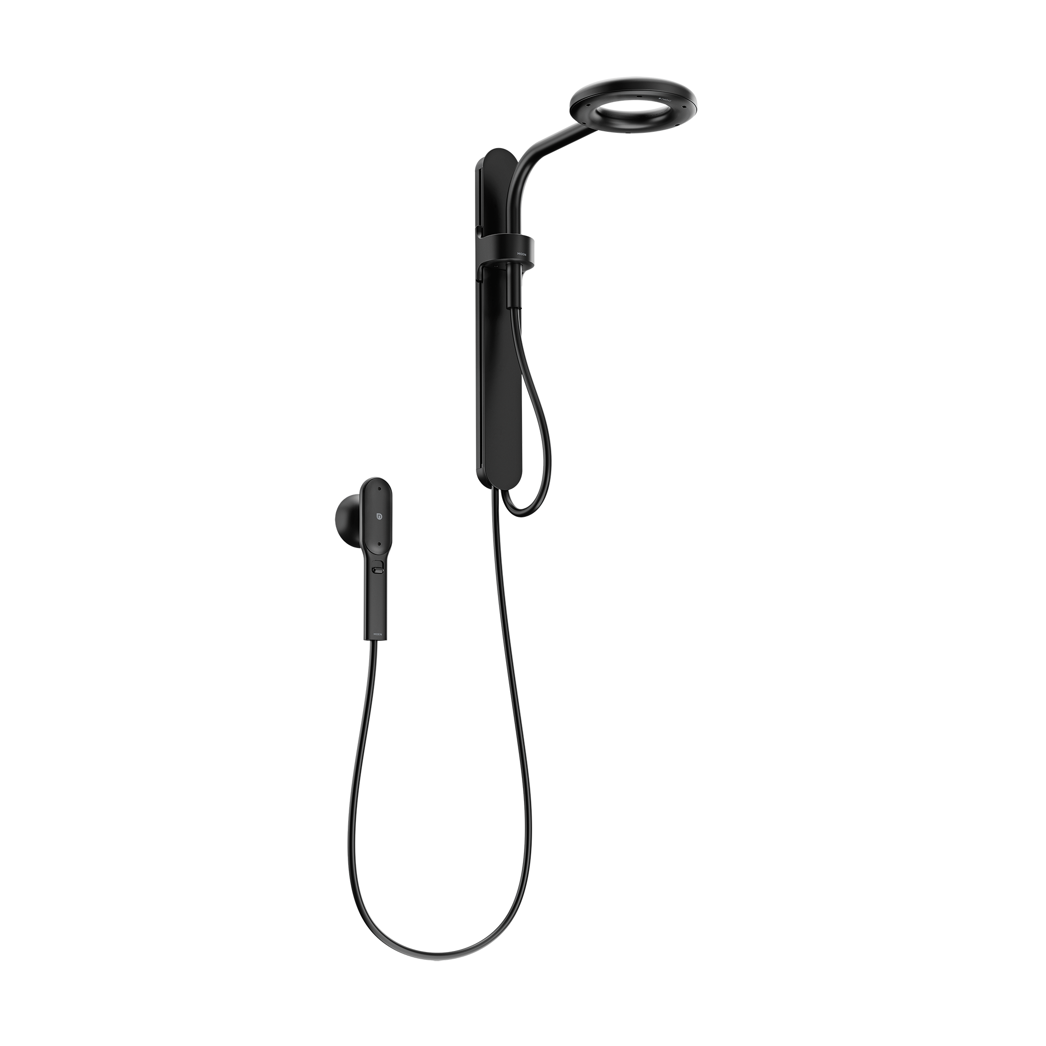 Moen N207C0BL Spa Rainshower Matte Black Handheld Shower Head Slide Bar - 1