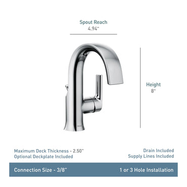 Moen S6910BN Doux Single Handle High Arc Bathroom Faucet Brushed Nickel - 2