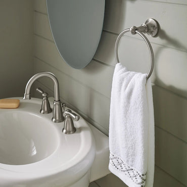 Moen WS84924SRN Banbury Brushed Nickel Sink Faucet 8-16 in. with Valve - 2