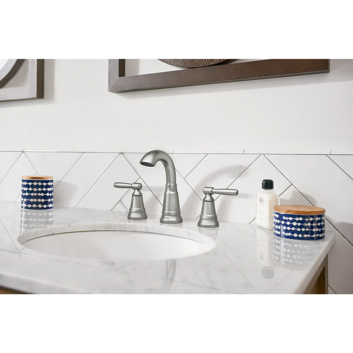 Moen 84972SRN Halle Spot Resist Brushed Nickel Single-Handle Bathroom Faucet — view 7