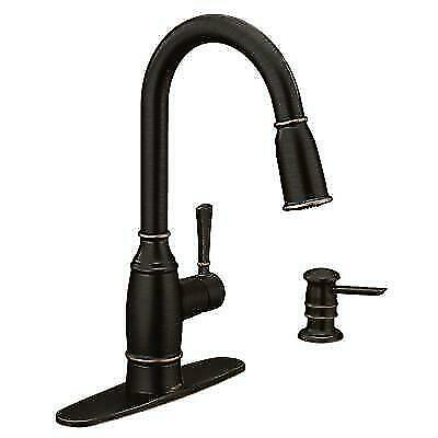 Moen 87791BRB Noell Kitchen Faucet Mediterranean Bronze Pulldown High Arc New