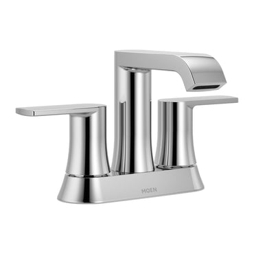 Moen 84764 Genta Chrome Two-Handle High Arc Widespread Bathroom Faucet
