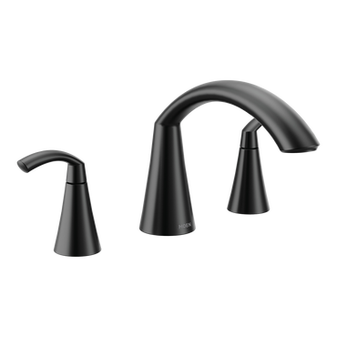 Moen T373BL Glyde Matte Black Two-Handle High Arc Roman Tub Faucet