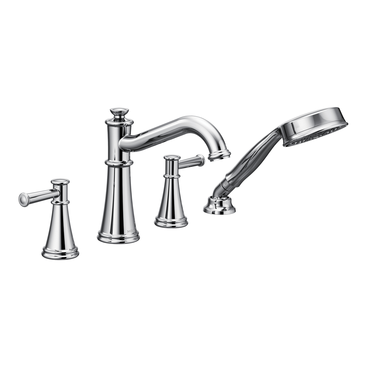 Moen T9024 Belfield Chrome Two-Handle Diverter Roman Tub Faucet Includes Hand Shower