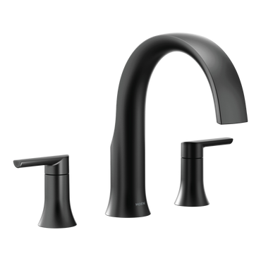 Moen TS983BL Doux Matte Black Two-Handle Non-Diverter Roman Tub Faucet