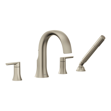 Moen TS984BN Doux Brushed Nickel Two-Handle Non-Diverter Roman Tub Faucet