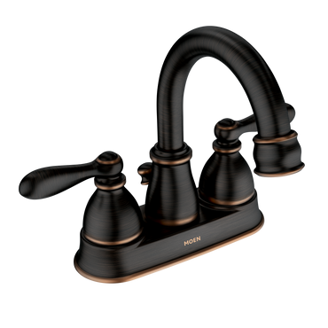 Moen WS84667BRB Caldwell Mediterranean Bronze Two-Handle High Arc Bathroom Faucet