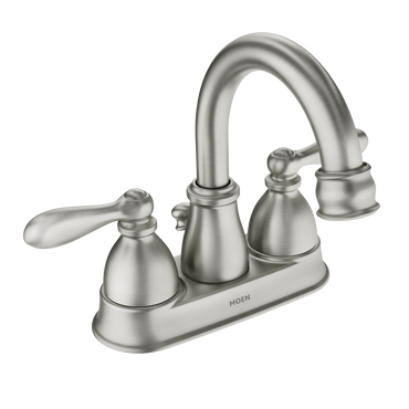 Moen WS84667SRN Caldwell Spot Resist Brushed Nickel Two-Handle High Arc Bathroom Faucet
