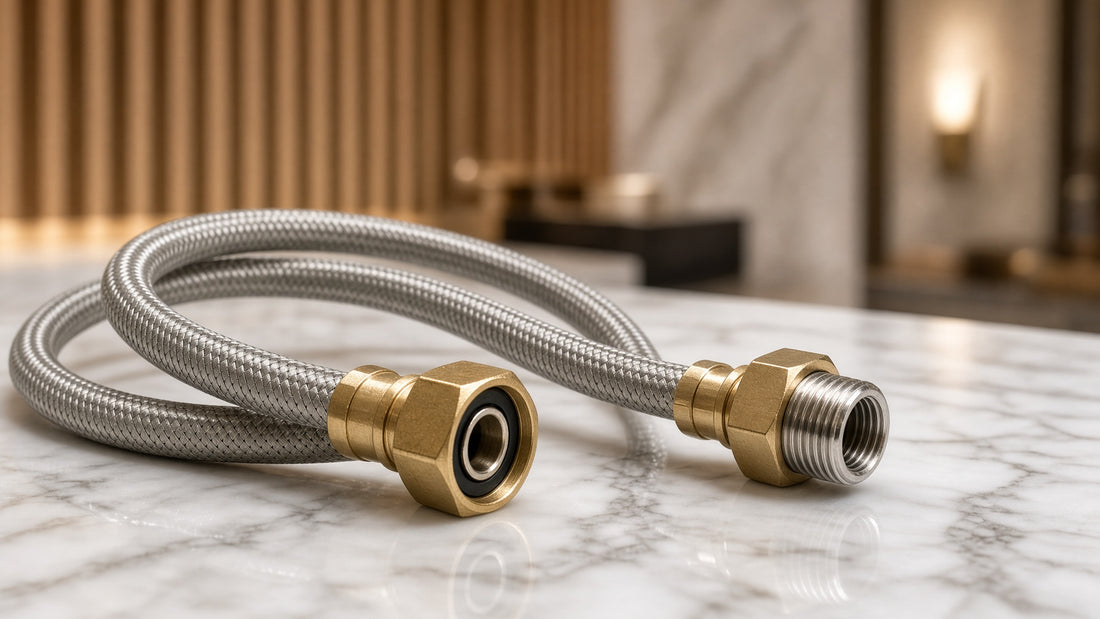 Bathroom Faucet Supply Line Size and Connector Guide - Aqualux Studio guide cover