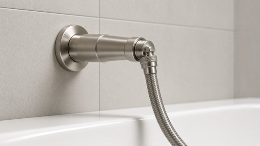 Handheld Shower Head for a Bathtub: Connection Options - Aqualux Studio guide cover