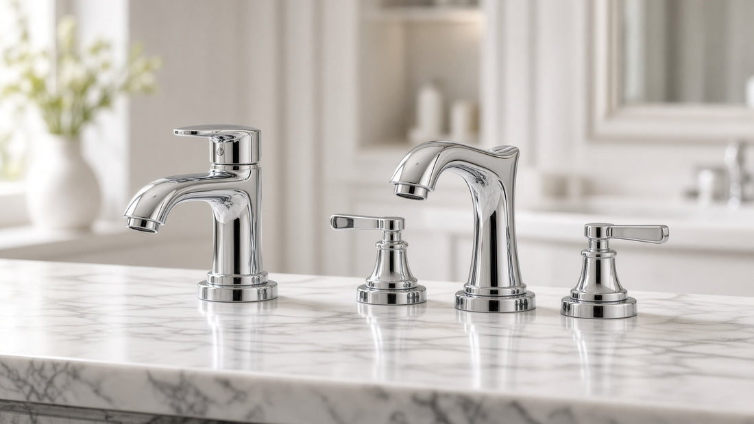 Moen Findlay Bathroom Faucets: Single-Handle vs Widespread - Aqualux Studio guide cover