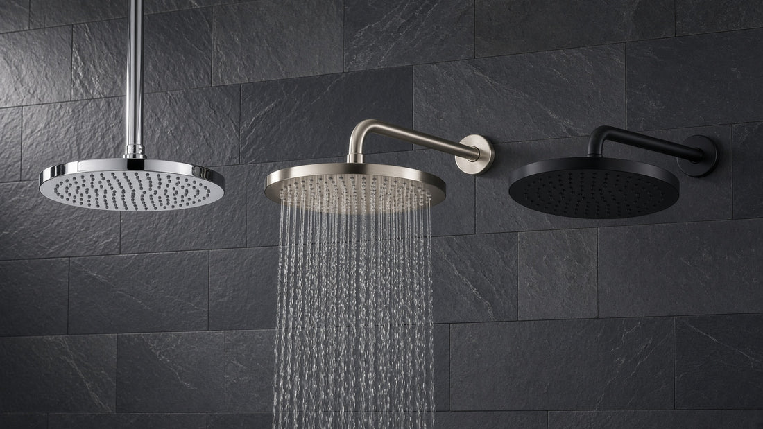 Moen Rain Shower Heads Compared: Size, Flow Rate and Finish - Aqualux Studio guide cover
