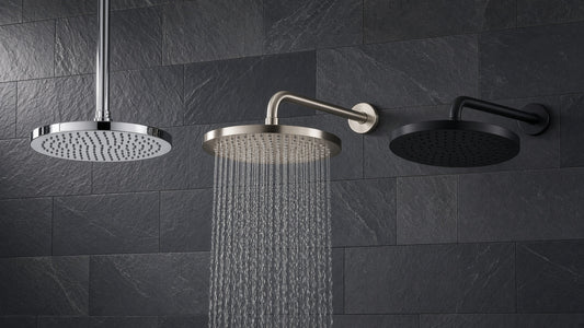Moen Rain Shower Heads Compared: Size, Flow Rate and Finish - Aqualux Studio guide cover