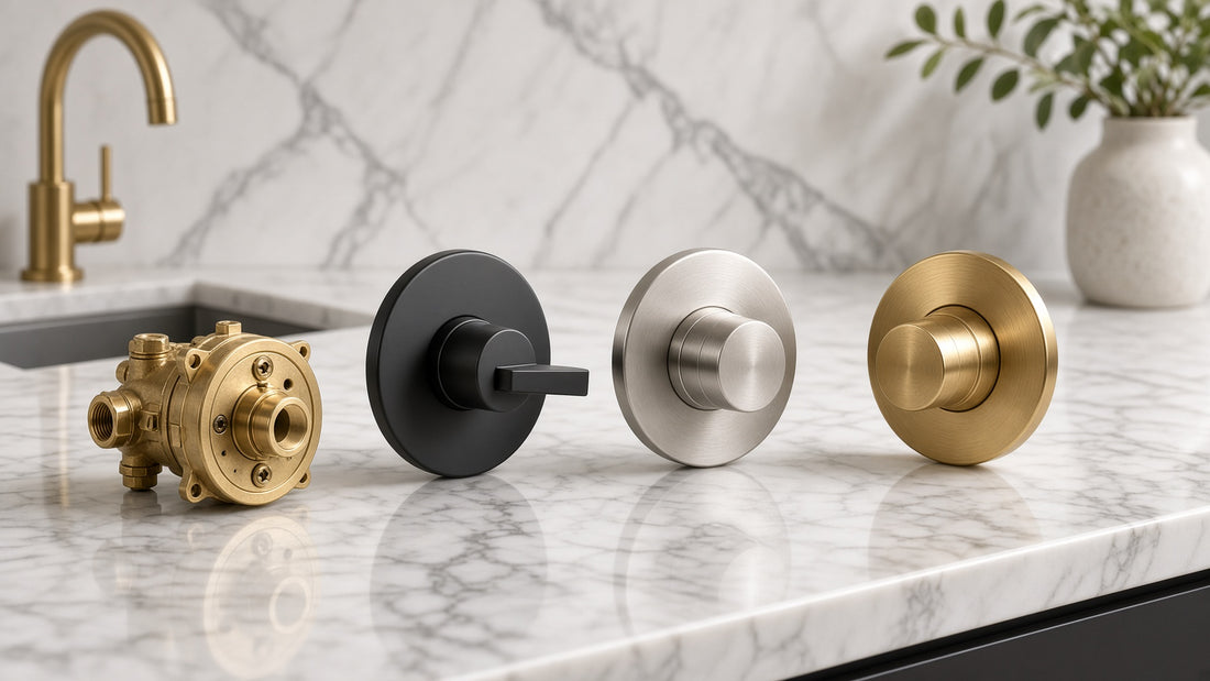 Moen Tub and Shower Trim Kits: How to Choose by Valve, Series and Finish - Aqualux Studio guide cover