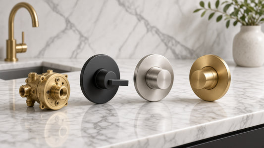 Moen Tub and Shower Trim Kits: How to Choose by Valve, Series and Finish - Aqualux Studio guide cover