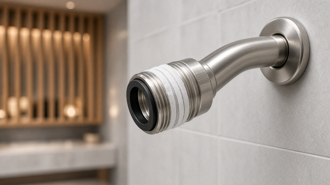 Shower Head Leaking at the Threaded Connection: Tape and Washer Checks - Aqualux Studio guide cover
