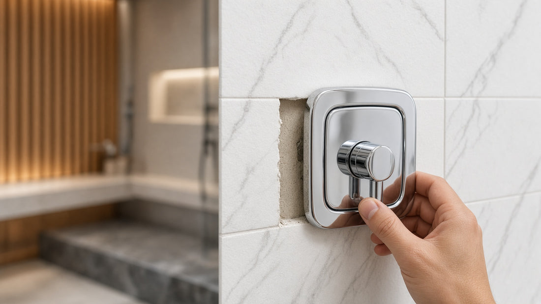 Shower Trim Plate Size: How to Cover an Existing Wall Opening - Aqualux Studio guide cover