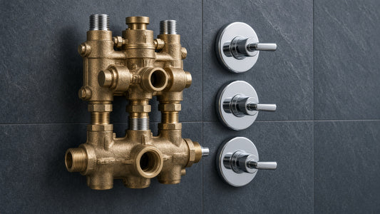 Transfer Valve vs Diverter Valve: Which One Your Shower Needs - Aqualux Studio guide cover
