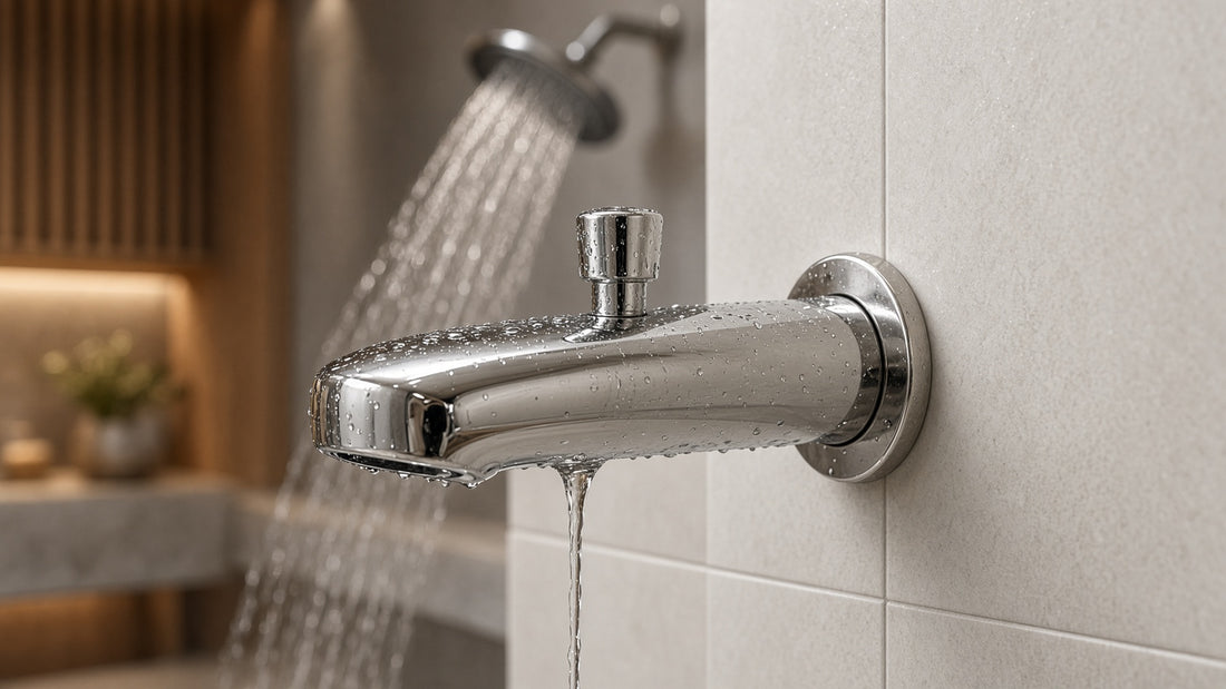 Tub Spout Drips While the Shower Runs: Diverter or Valve? - Aqualux Studio guide cover