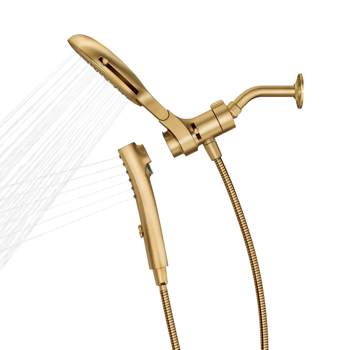 Moen 220C3EPBG Verso Brushed gold infinite 7" diameter spray head standard with handshower — view 2