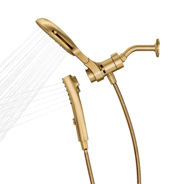 Moen 220C3EPBG Verso Brushed gold infinite 7" diameter spray head standard with handshower — view 2
