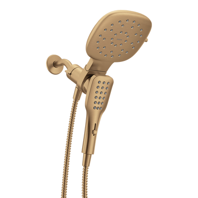 Moen 220C5EPBZG Verso Bronzed Gold 7" Eco-Performance Square Dual Head Combination Shower