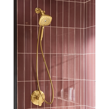 Moen 220H5BG Verso Brushed Gold 5" Square Handheld with Infiniti Dial In