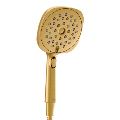 Moen 220H5BG Verso Brushed Gold 5" Square Handheld Shower with Infiniti Dial