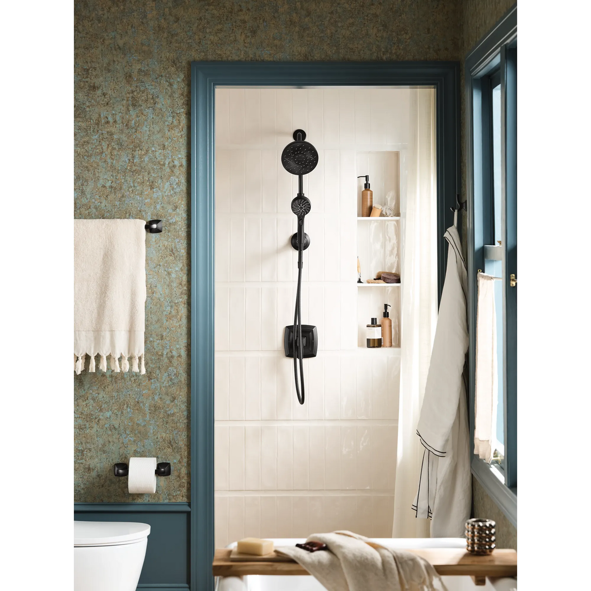 Moen 28501EPBL Engage Matte Black Six-Function 6-1/2" Diameter Spray Head Standard with Handshower