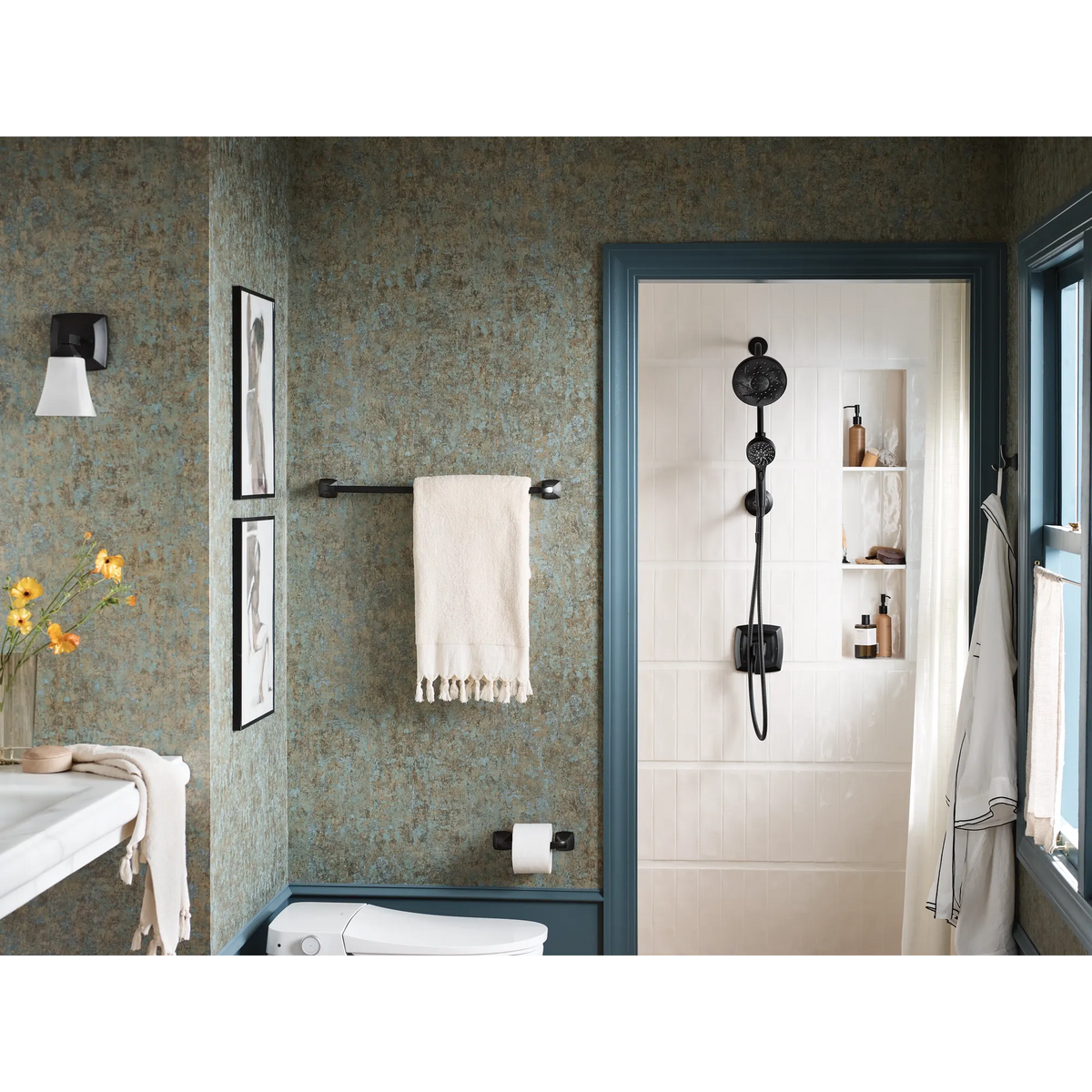 Moen 28501EPBL Engage Matte Black Six-Function 6-1/2" Diameter Spray Head Standard with Handshower