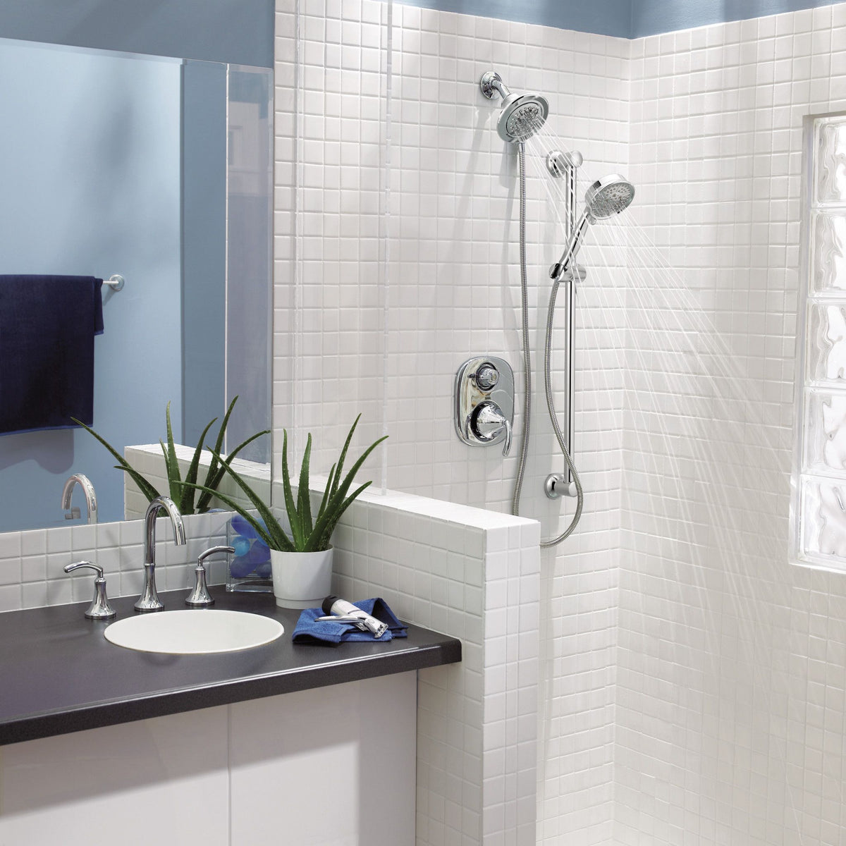 Moen 3667EP Chrome Eco-Performance Handheld Shower shown installed